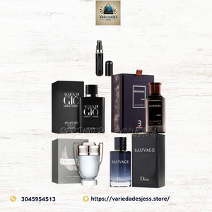 ✨ Set Exclusivo de Fragancias - Acqua Di Gio + Bharara King + Invictus + Sauvage + Perfumero ✨