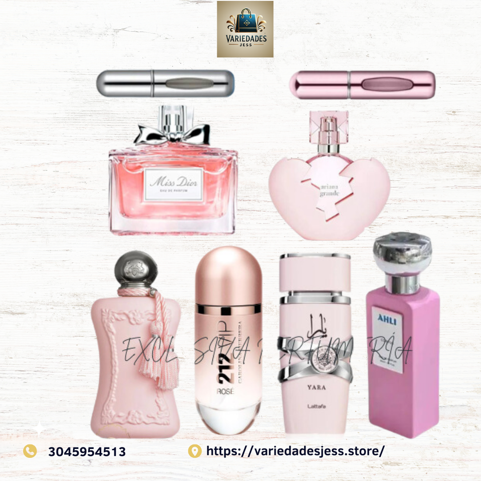 Kit 6 Perfumes Para Dama + 2 Perfumeros