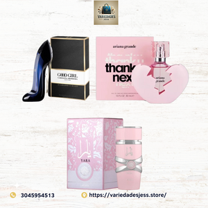 🌟 Set de Perfumes Exclusivos – Good Girl, Thank U Next & Yara 🌟