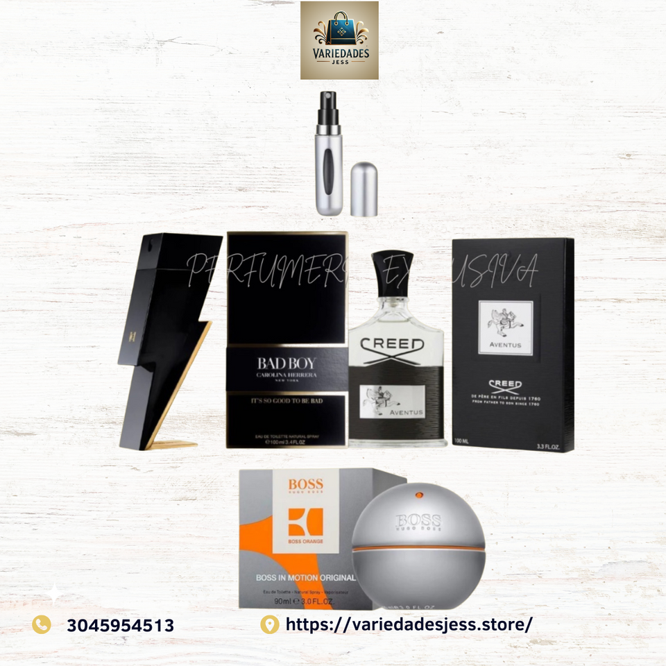 🌟 Set de Perfumes Exclusivos – Bad Boy, Creed Aventus & Boss Orange 🌟